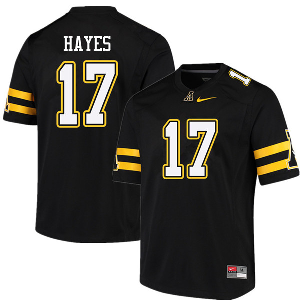 Men #17 Tae Hayes Appalachian State Mountaineers College Football Jerseys Sale-Black - Click Image to Close